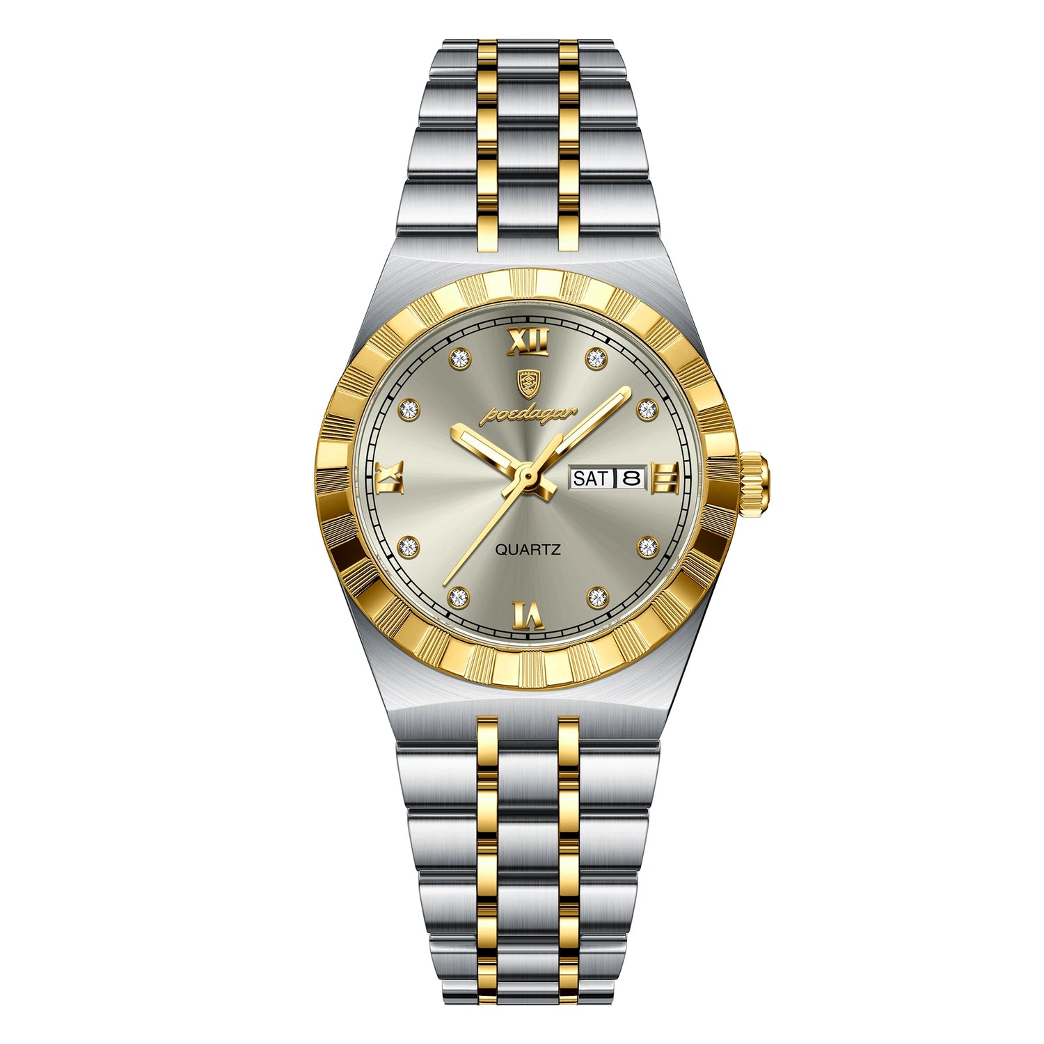 Montre Femme POEDAGAR Luxe Acier Inoxydable Jour Date