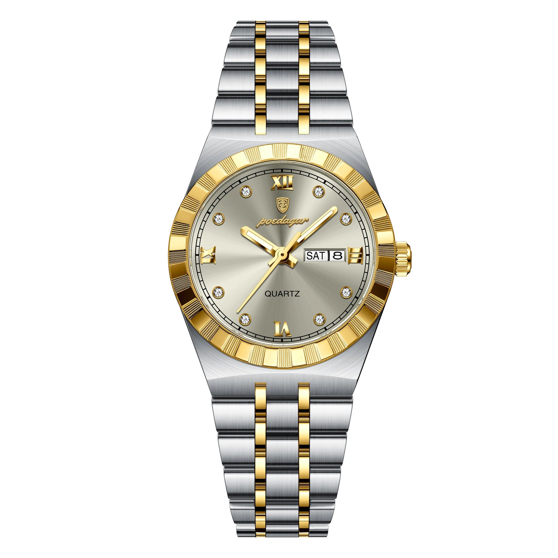 Montre Femme POEDAGAR Luxe Acier Inoxydable Jour Date