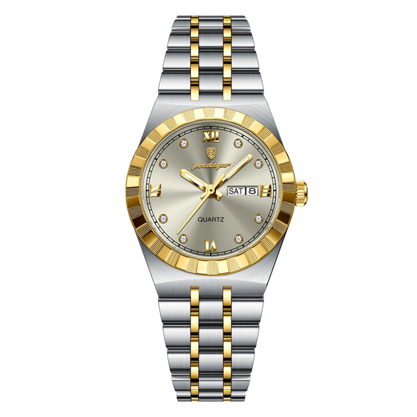 Montre Femme POEDAGAR Luxe Acier Inoxydable Jour Date