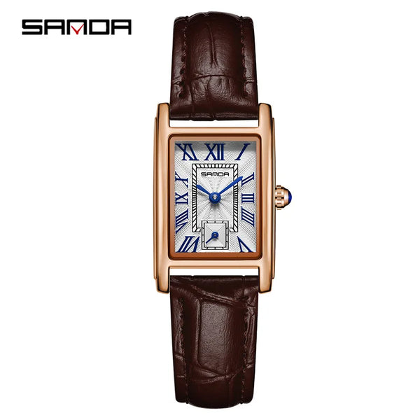 Montre Sanda 1116 : Élégance Rectangulaire Femme