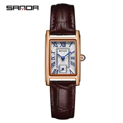 Montre Sanda 1116 : Élégance Rectangulaire Femme