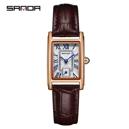 Montre Sanda 1116 : Élégance Rectangulaire Femme