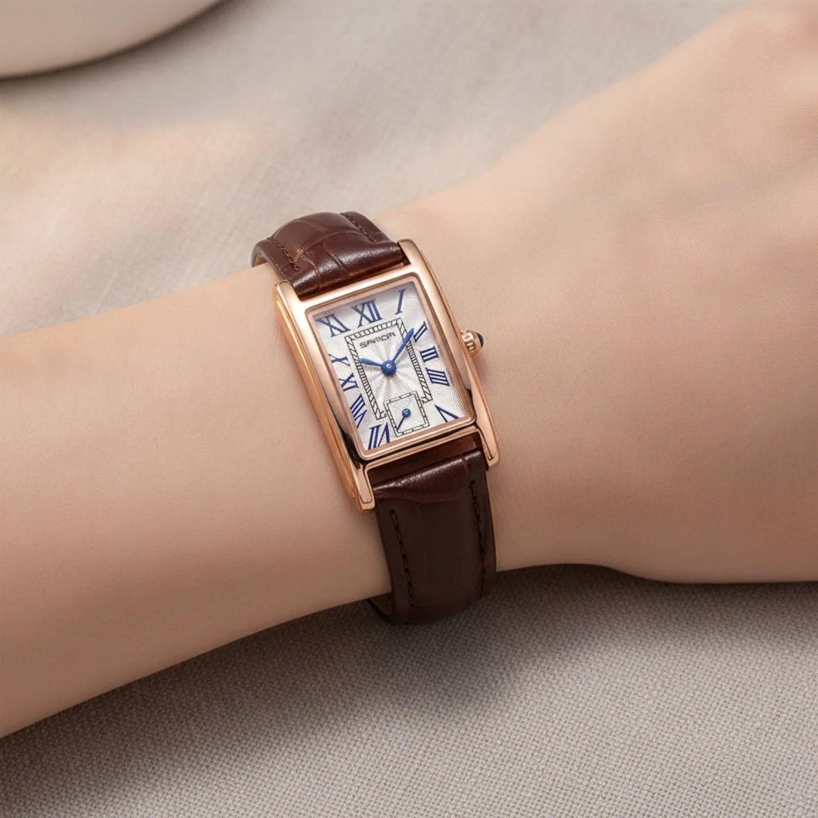 Montre Sanda 1116 : Élégance Rectangulaire Femme