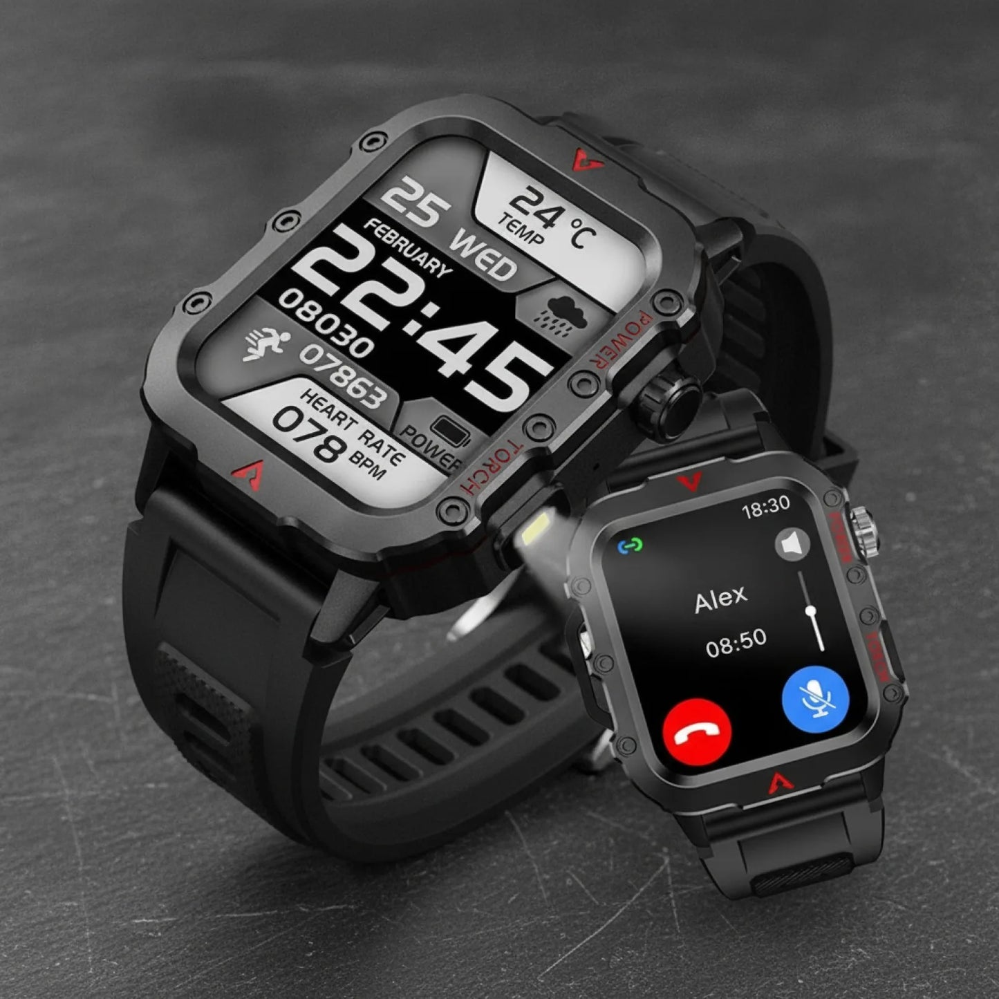 Montre Connectée Homme Étanche avec Appels Bluetooth