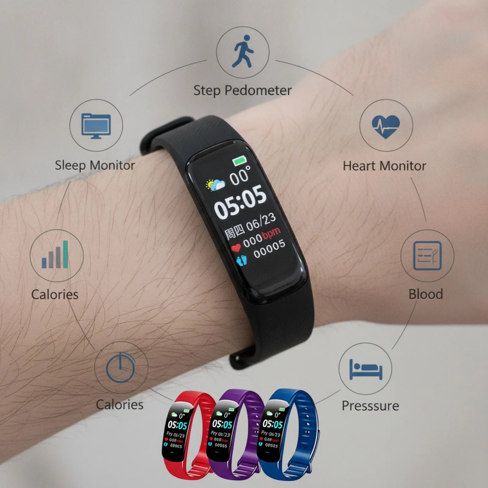 Montre Connectée Lenovo C1 Plus : Santé & Sport