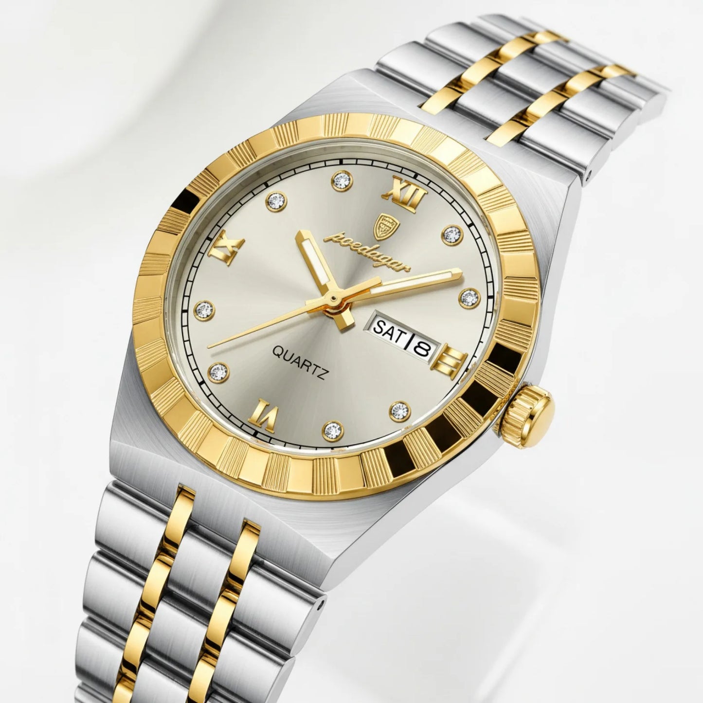 Montre Femme POEDAGAR Luxe Acier Inoxydable Jour Date