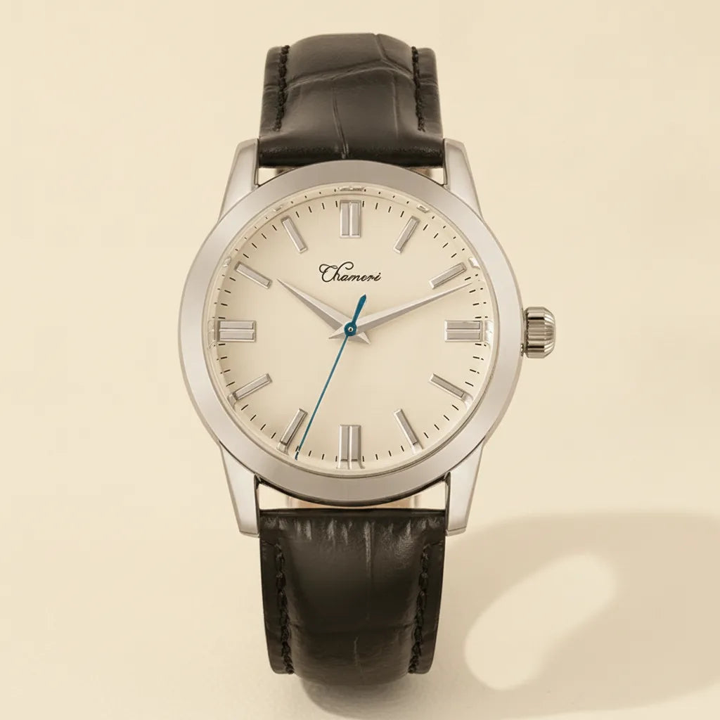 Chameri GS03 : Montre Vintage Quartz Acier Saphir