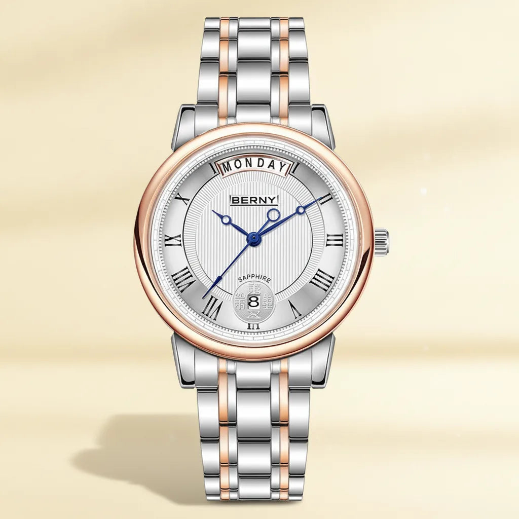 Montre Homme Luxe Acier Inoxydable Quartz Miyota VJ55
