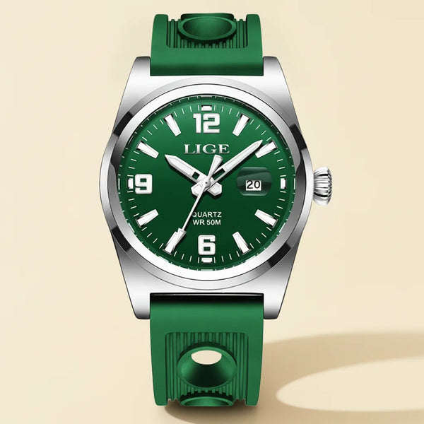 Montre Automatique LIGE Homme Silicone Militaire
