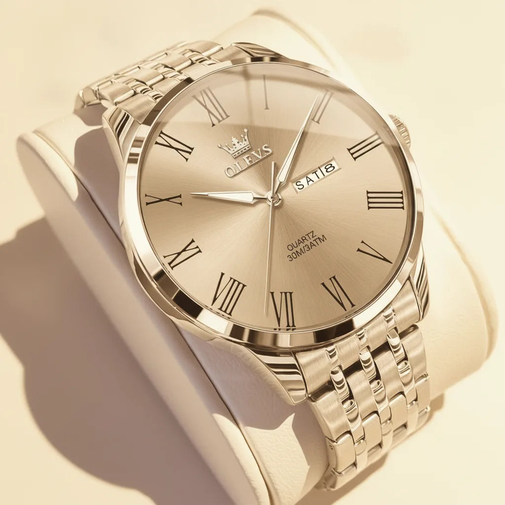 Montre OLEVS Homme Acier Inoxydable Calendrier