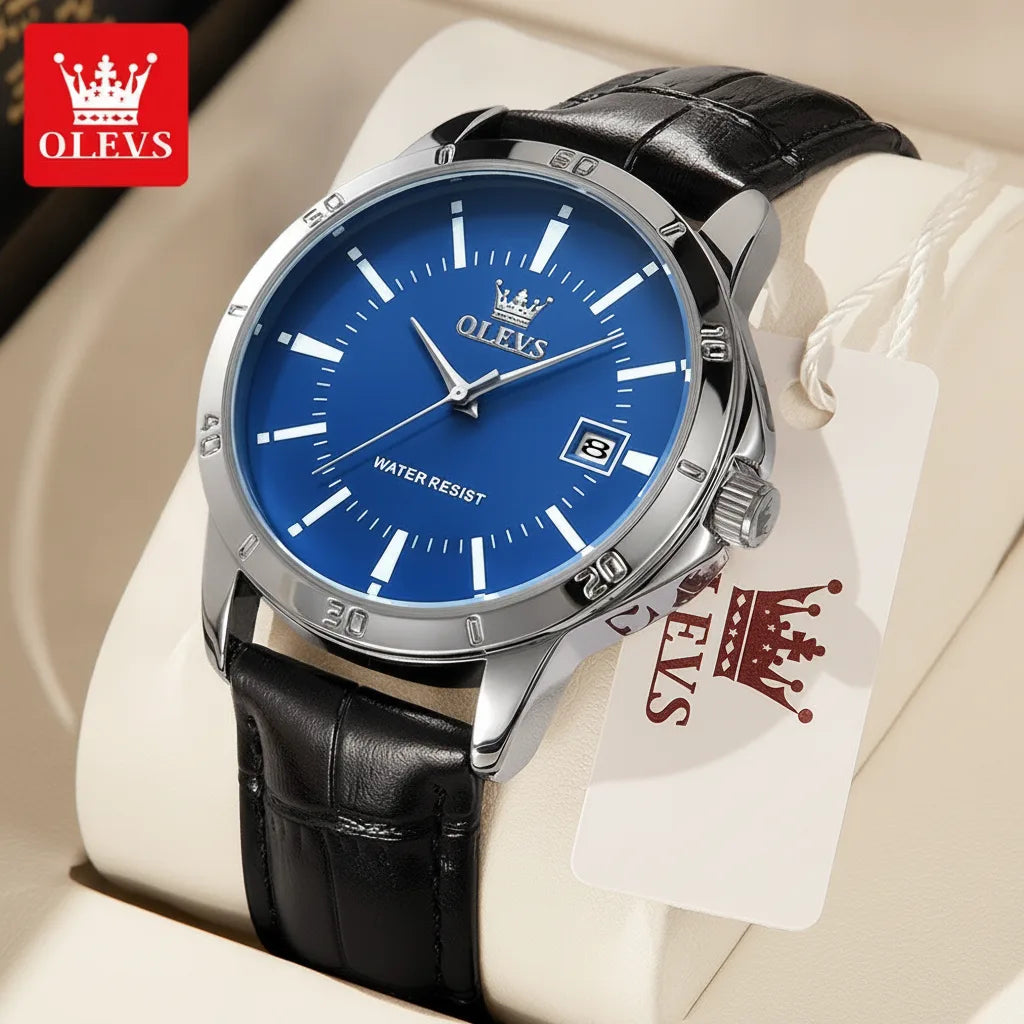 Montre OLEVS Homme Cuir Élégance Quotidienne