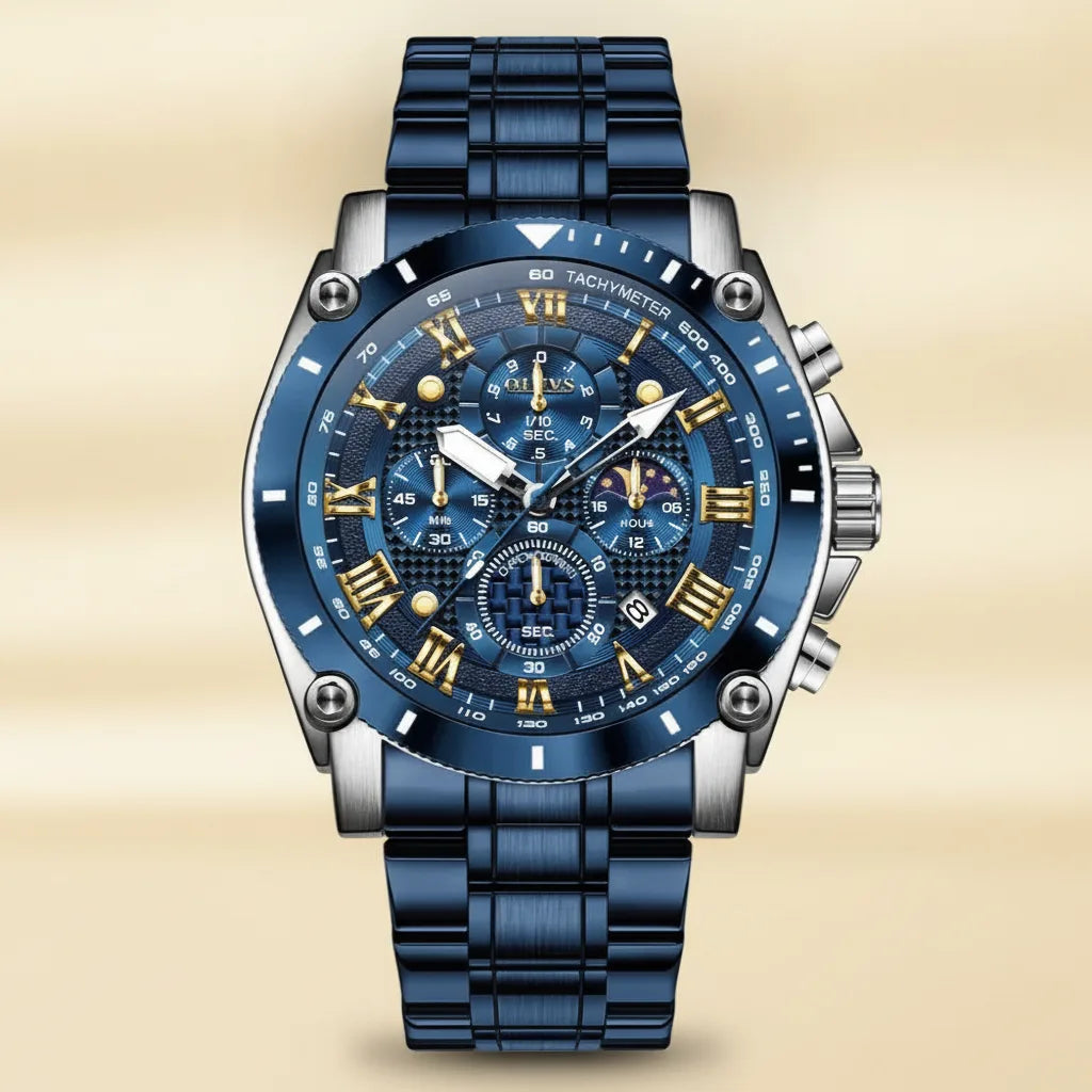 Montre OLEVS Homme Chronographe Phase de Lune
