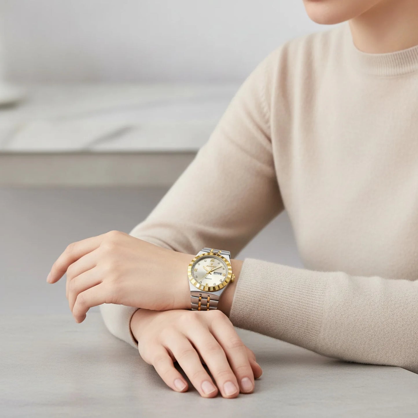 Montre Femme POEDAGAR Luxe Acier Inoxydable Jour Date