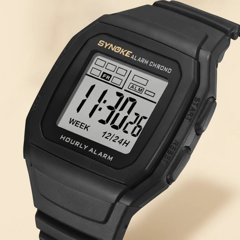 Montre SYNOKE Carrée Rétro Multifonctionnelle